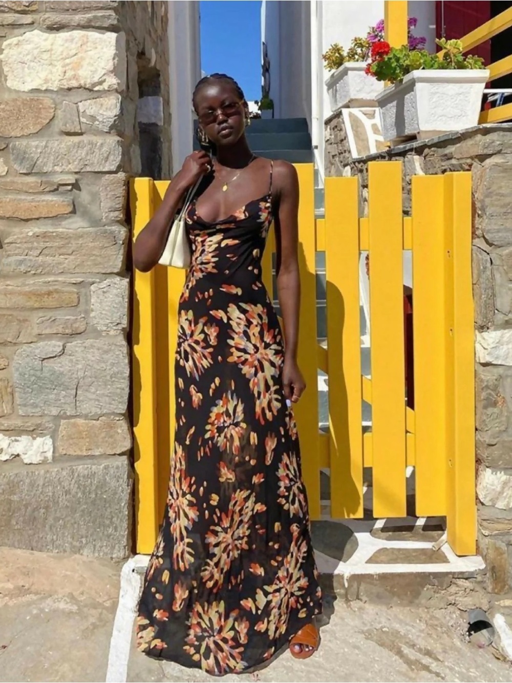 Rat & Boa Catarina Dress Long Maxi Gown Black Floral XS - Picture 9 of 17